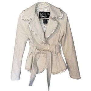 Me Jane Cream Faux Fur Polyester Coat Size Medium - image 1